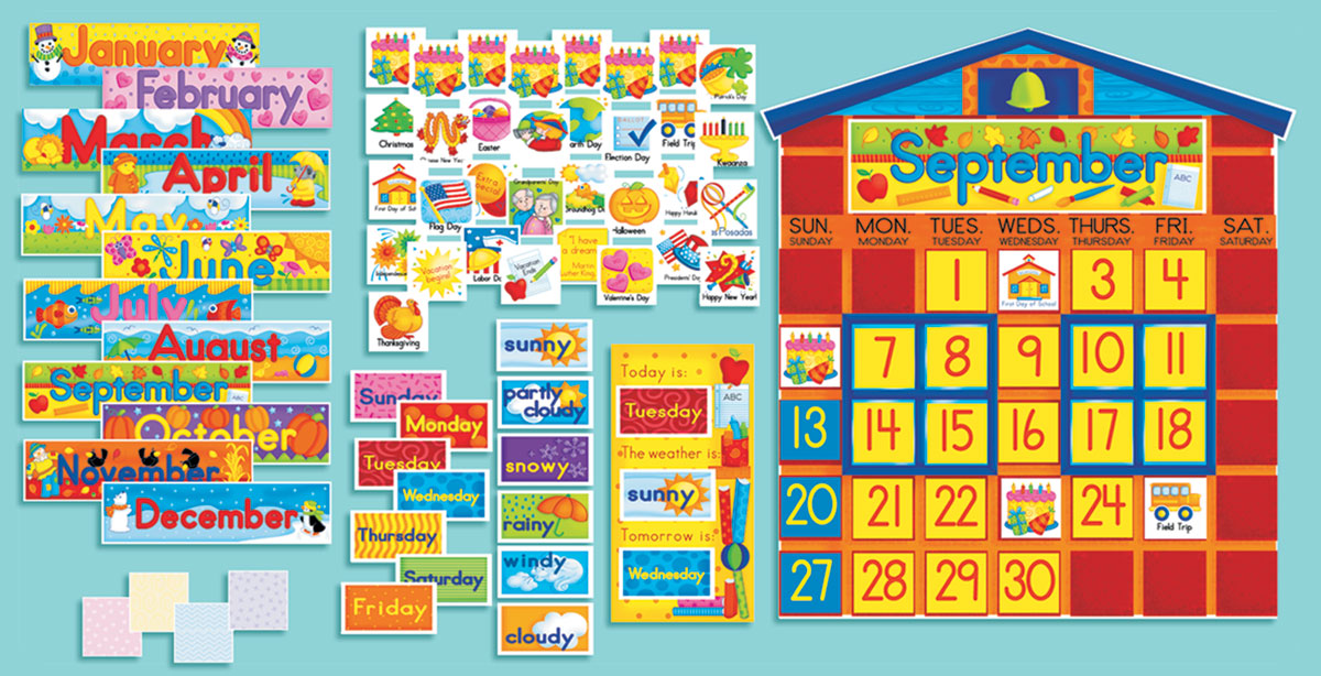 AllInOne Schoolhouse Calendar Bulletin Board